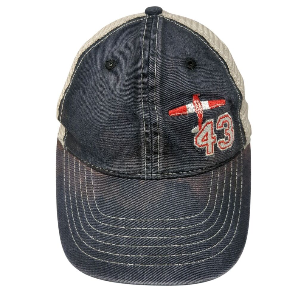 43 Snapback Trucker Hat Blue OS Adjustable Embroidered Mesh Back Comfort Colors